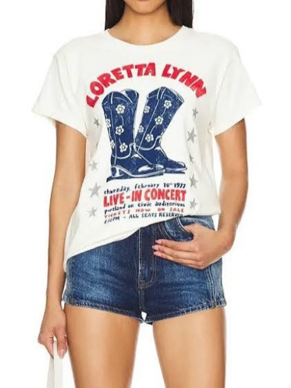 Daydreamer Loretta Lynn in Concert Tour Tee in Stone Vintage